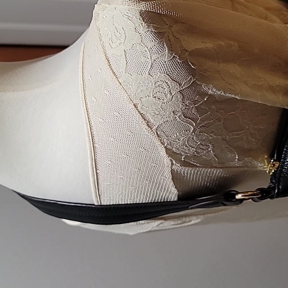 Tignanello Black Leather Bikercore Bohemian Hobo Shoulder Bag Satchel PurseTote - Picture 4 of 16